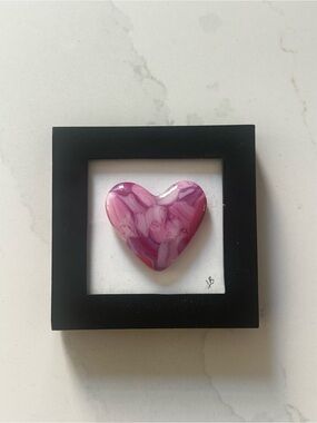 Handcrafted Glass Heart Wall Art – Framed